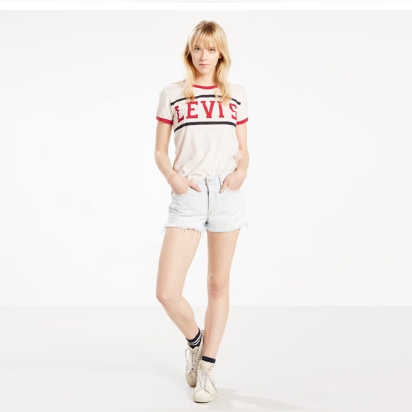 LEVIS HIGH RISE WEDGIE FIT SHORTS - Picture 2 of 6